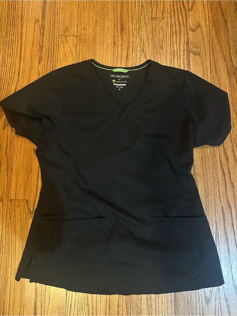 Healing Hands Women’s Black V-Neck Scrub Top for Women